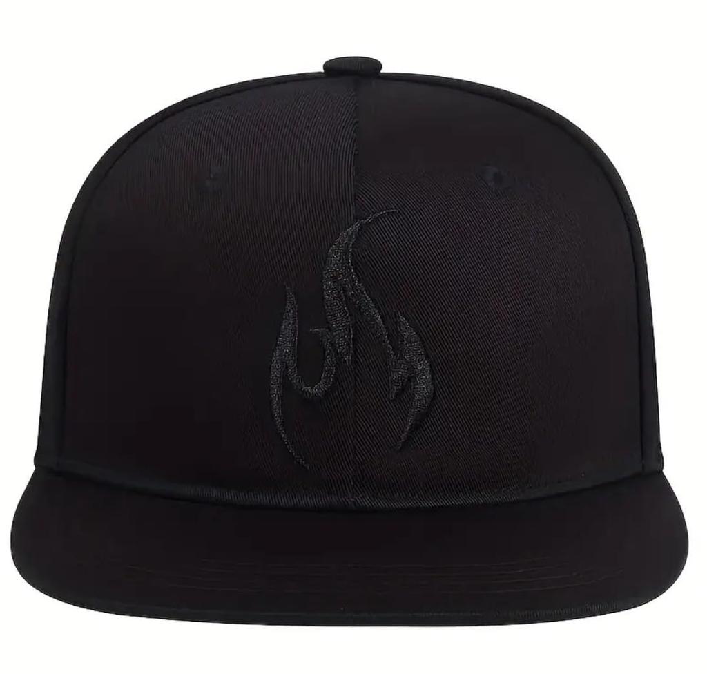 Sproutsy Men's Flat Baseball Cap with Fire Flame Design (Red)
