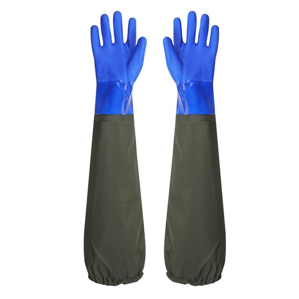 1 пара удлиненных резиновых перчаток многоразовые рабочие безопасные перчатки для работы по дому