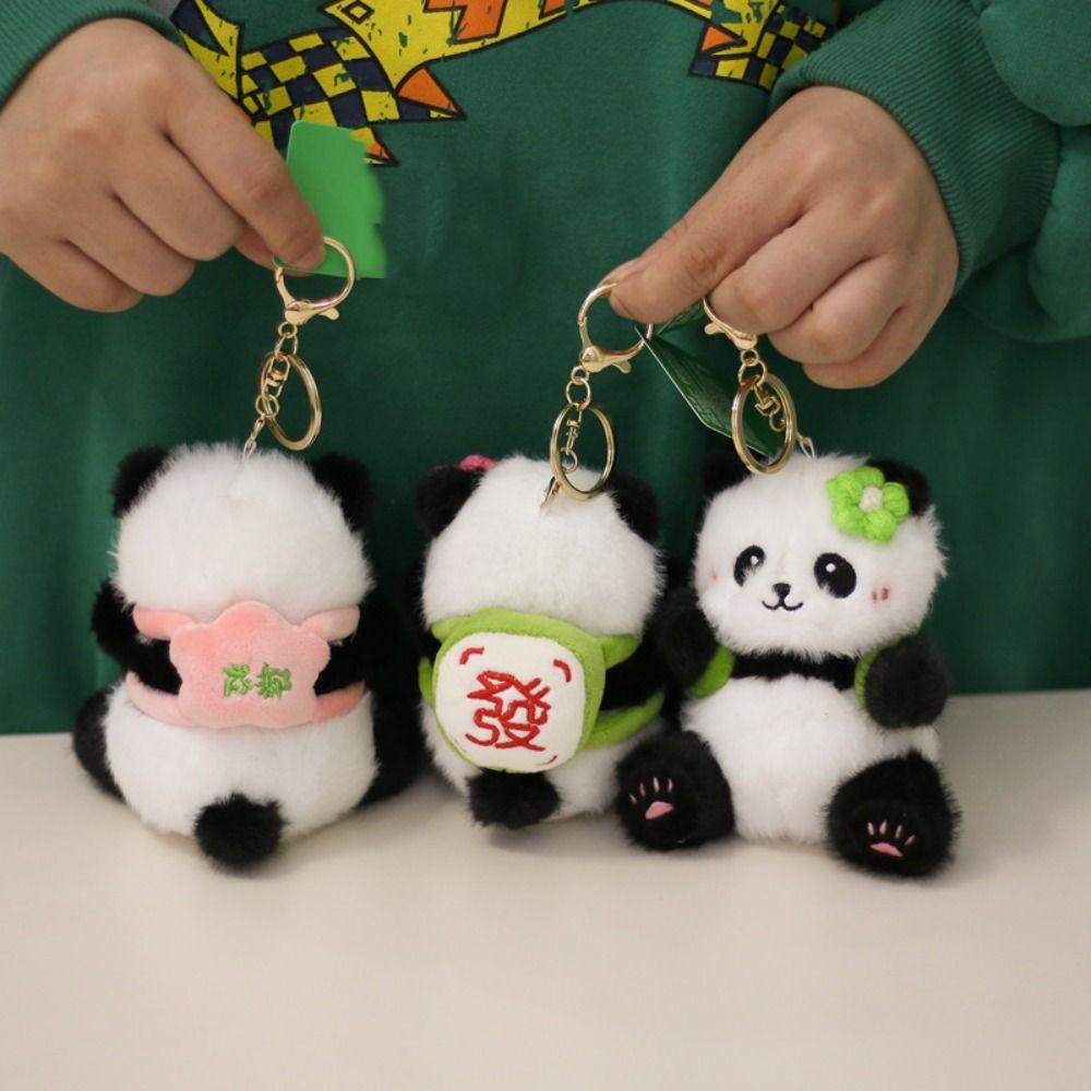 Подвески для сумки Плюшевый брелок Панда Мягкие мультяшные куклы Милая подвеска Панда Подвесной аксессуар
