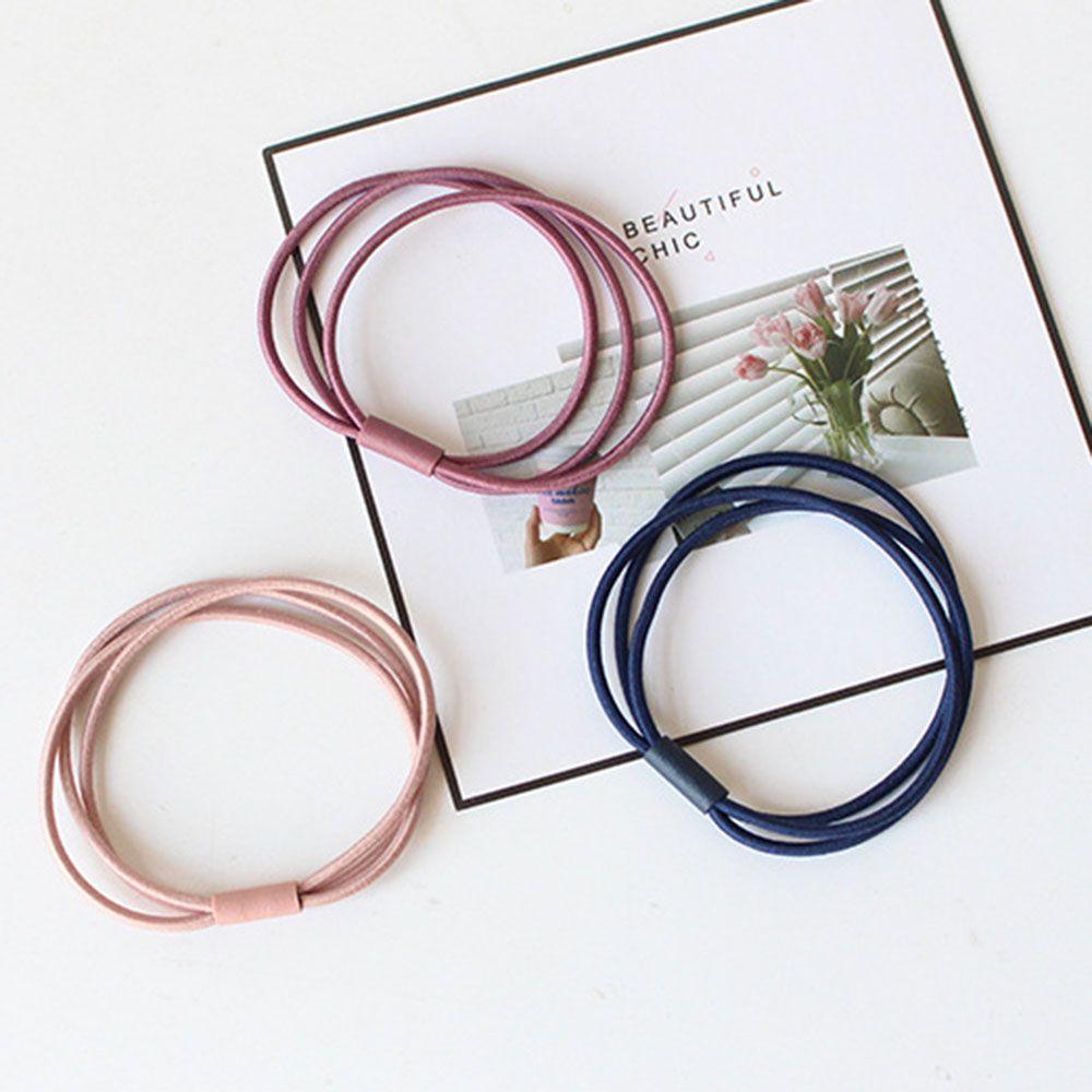 Concise Women Hair Accessories High Elastic 3 in 1 Hair Ring Hair Tie Rope