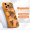 Чехол с узором розы в стиле эскиза для iPhone 17 Pro Max Магнитный для Magsafe Гибридная Тонкая Матовая Крышка для iPhone 16 15 14 13 Pro Max