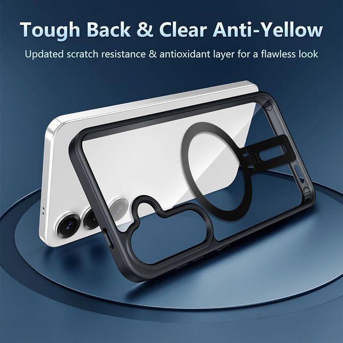 Protective Case - BOOLING - for Samsung Galaxy S23 Ultra - Hybrid Protection - Magnetic Support - Black