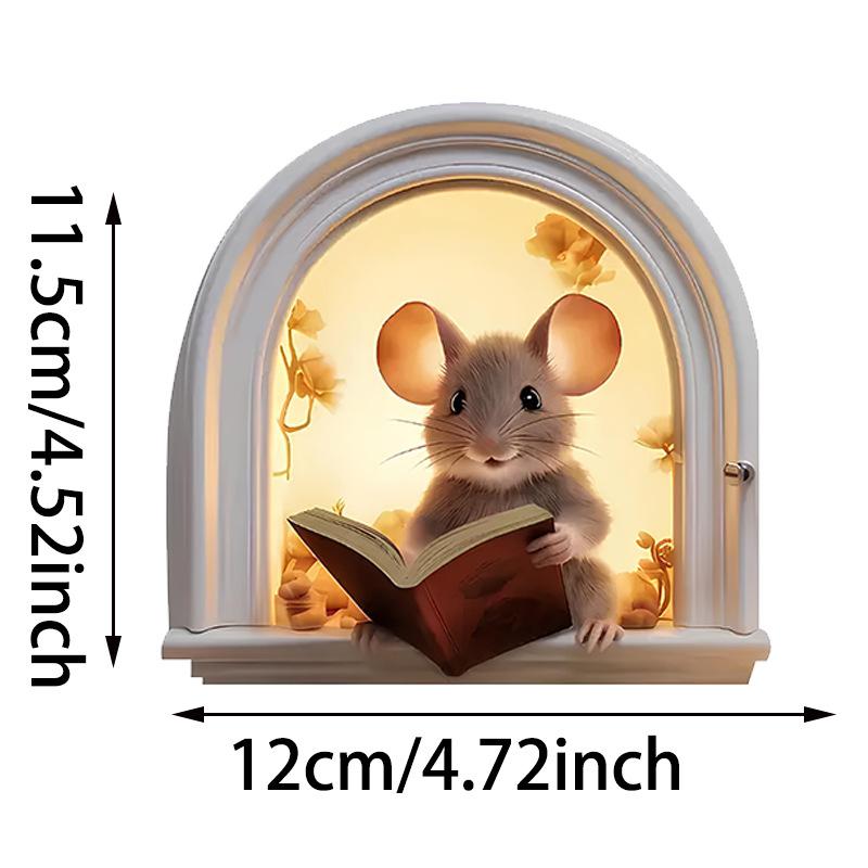 1PC Creative Wall Sticker Mouse Cave Pattern Self-Adhesive Wall Stickers Bedroom Entryway Living Room Porch Home Decoration Wall Stickers