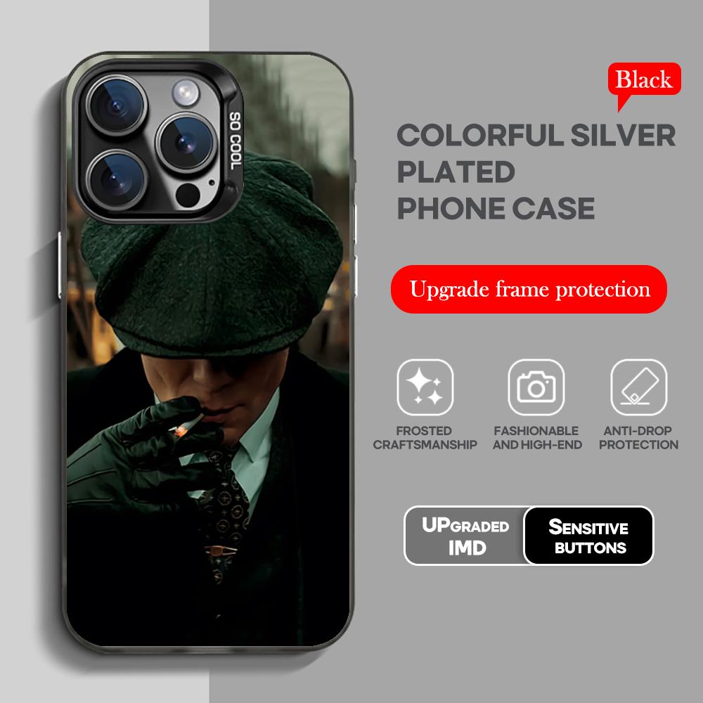 Чехол для телефона Peaky B-Blinders Томми Крутой черный IMD Цветной Серебристый Подходящий мягкий чехол для iPhone 16 15 14 13 12 11 XS Pro Max