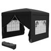 3X3(M) Pop Up Gazebo With Curtain Walls And Windows Black