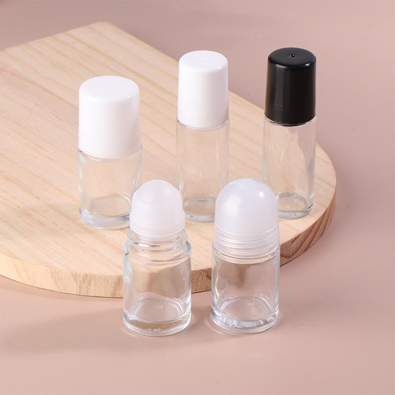 30/50Ml Empty Glass Refillable Roll On Bottles Plastic Roller Bottle Leak-Proof Cosmeitic Containers For Essential Oil Perfumes