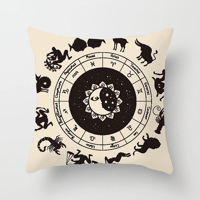 Home Bedroom Living Room Sofa Cushion Cover Decoration Sun Moon Mandala Series Pattern Printing Pillowcase