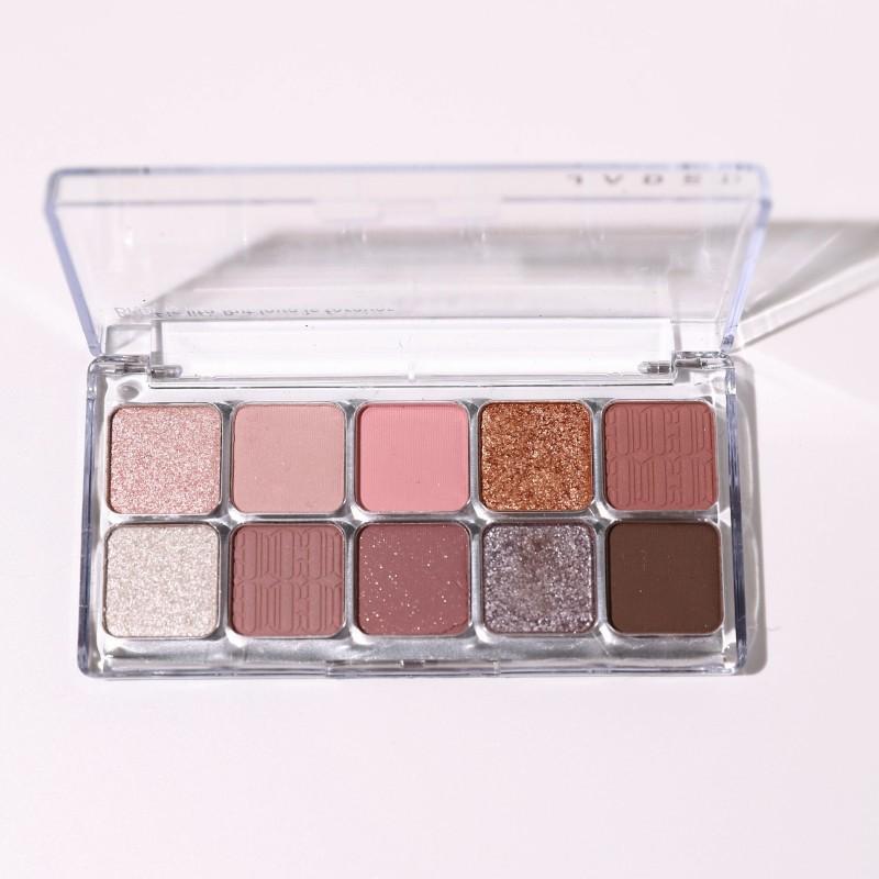 Десять цветов палитры теней для век/Жемчужный матовый серый розовый фиолетовый для начинающих