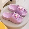 Милые тапочки с толстыми подошвами с рисунком, нескользящие, мягкие, для дома, банные тапочки для женщин, удобные, летние