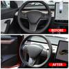 ABS Carbon Fiber Car Steering Wheel Buttons Panel Sticker Trim Cover for Tesla Model 3 2016-2025 Model Y 2019-2025 Accessories