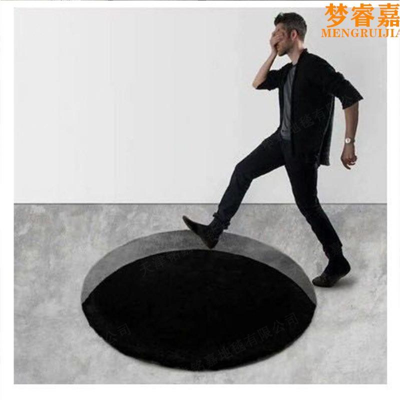 Круглый ковер для гостиной, прикроватный ковер, клетчатый печатный ковер, черно-белый круглый ковер