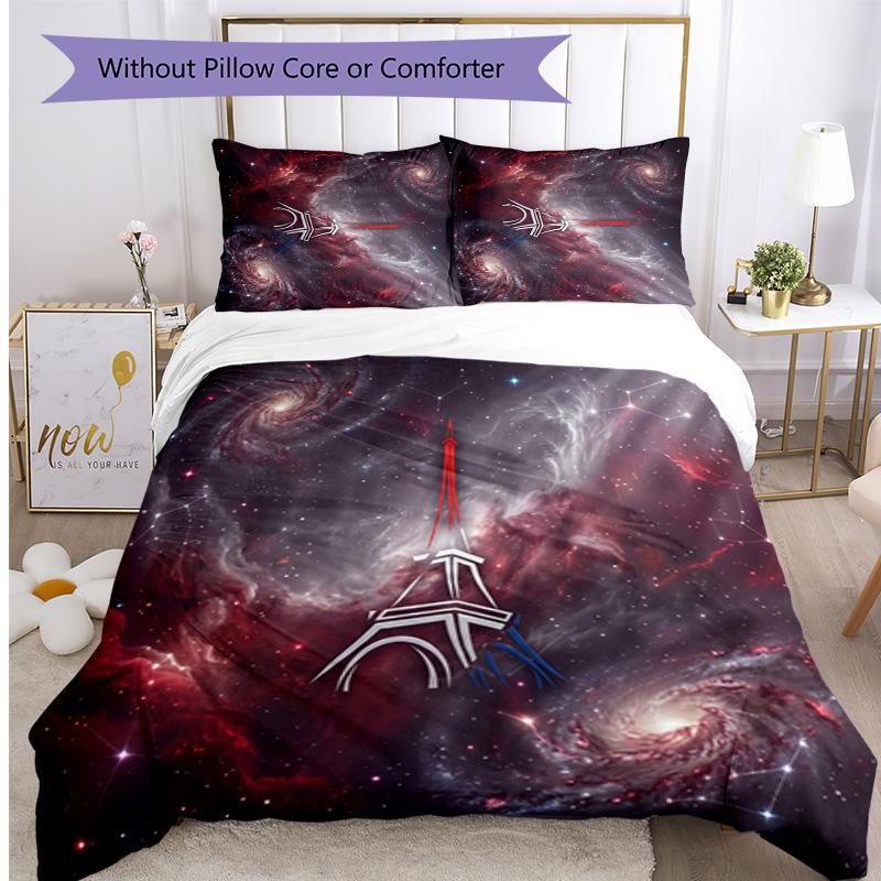 France Football Printed Bedding 3 Piece Set Cozy Breathable Bed Cover Set as Housewarming Holiday Gift