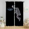Blackout Curtains 2 Pieces Carton Astronaut Curtains for Living Room Curtain Partition Shades Halloween Decoration Kitchen Child