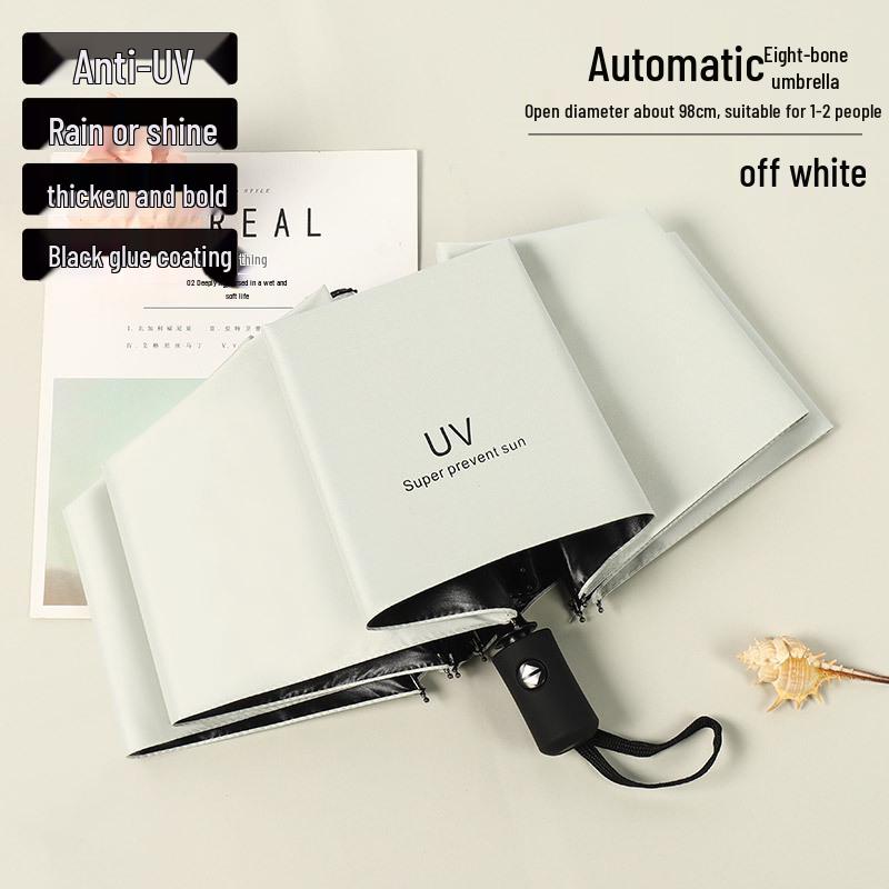 Пользовательский УФ Черный Клей Зонт от Солнца и Дождя – Женский Трехсложный Дизайн с Нанесением Логотипа.