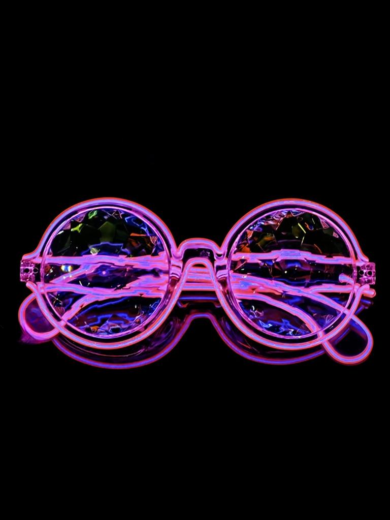 LED Disco Dancing Luminous Glasses Cool Kaleidoscope Technology for KTV Bar Electric Syllable Atmosphere Props Without