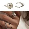 Набор серебряных колец с неправильным жемчугом для женщин, элегантные барочные дизайны из стерлингового серебра, портативные для юбилеев
