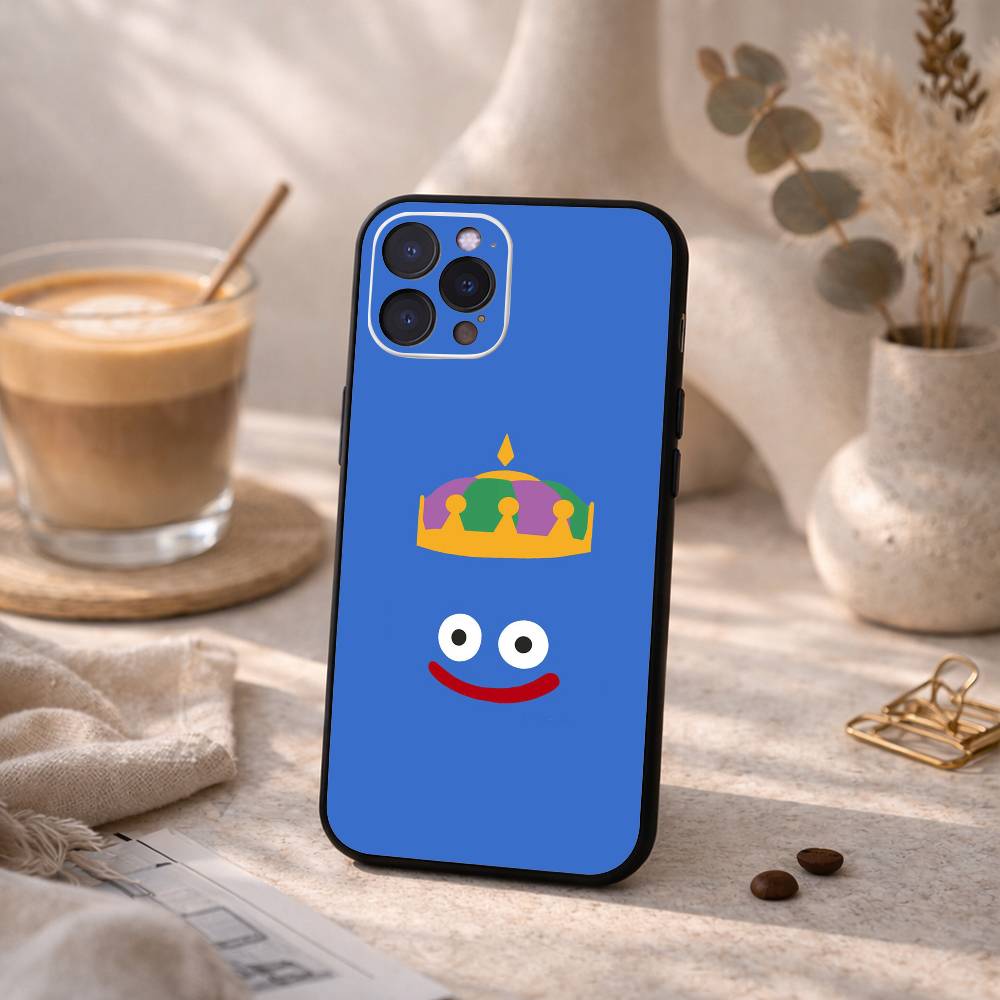 D-Dragon Quest S-слизь Чехол для телефона Для iPhone17,16,15,14,13,12 Plus, Pro Max, XS, 5G Мягкий силиконовый Черный чехол
