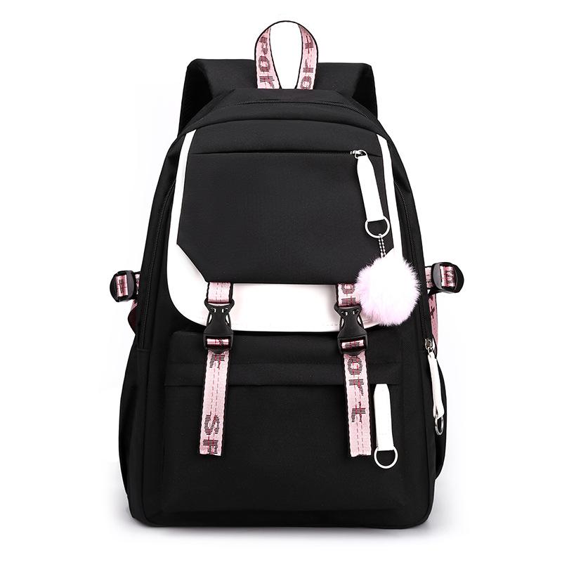 2024 New Korean Version Charging Backpack Travel Bag Blank Student Schoolbag Large Capacity Bag Computer Bag