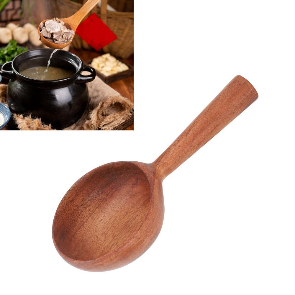 Solid Wood Wooden Ladle Multifunctional Wooden Serving Spoon Tablespoon Wooden Water Ladle  Cooking