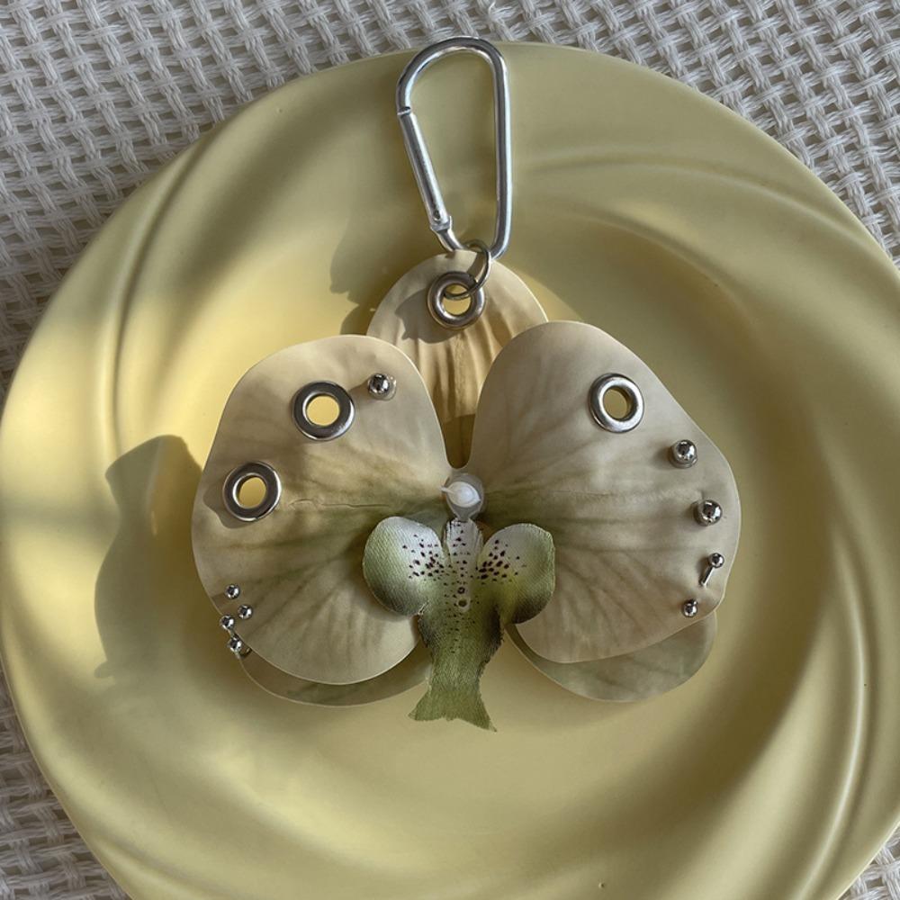 Backpack Decoration Orchid Lily Keychain Simulation Flower Butterfly Orchid Keychain