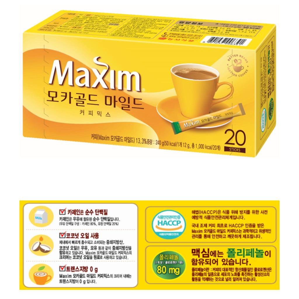 Maxim Мокко Gold MILD 20 стиков 240г/Корейский кофейный микс
