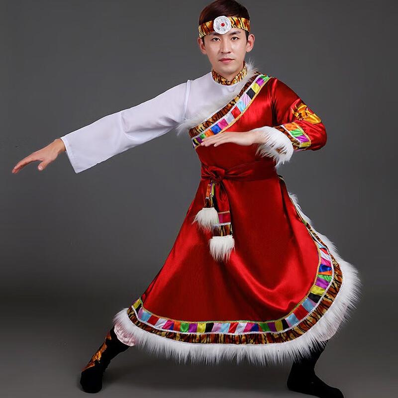 Мужской тибетский и монгольский этнический танцевальный костюм Jingcaiwu