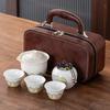 High-end Guochao Travel Tea Set, Household High-end Business Gifts, Light Luxury, a Pot of Three Cups, Commemorative Souvenir Gifts
