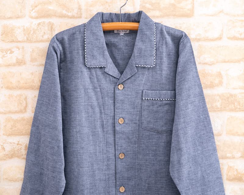 Eye Unisex Long Sleeve Sleeper Cotton Double Perfect for Spring and 15005 K's Open-Front Pajamas, 100% Gauze, Autumn, (M. Navy)