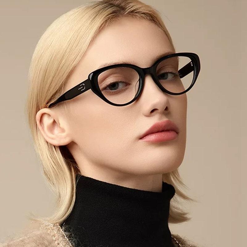 Vintage Anti Blue Light Optical Cat Eye Glasses Women For Female Myopia Prescription Frame Luxury Brand Designer Frames