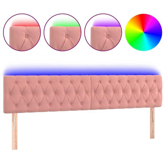 VidaXL LED Headboard Bedroom Furniture Double Bed Accessory Head of Bed Frame Interior Pink 3122013