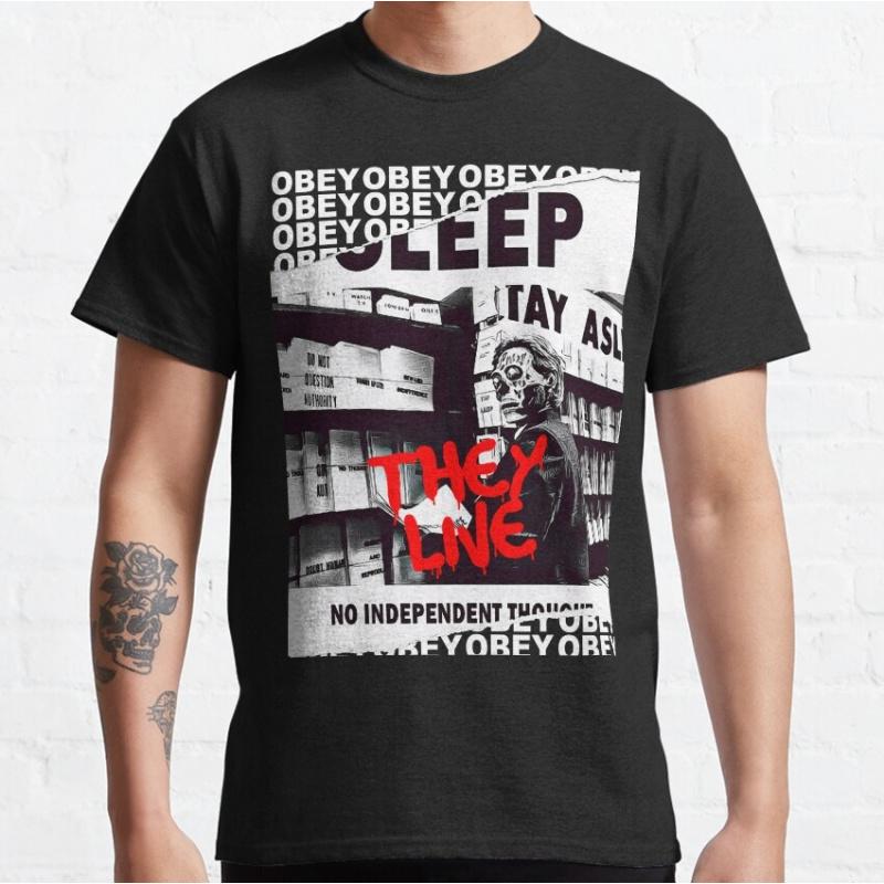 Retro Sic-Fi They Live Gift T Shirt 40801 John carpenter Vintage Horror movie Alien Graphic clo