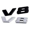 FCUI6 3D Chrome Black V8 Logo Letters Car Fender Emblem Badge Sticker For Mercedes Benz AMG GL ML SL 500 220 C63 S500 V8 Accessories