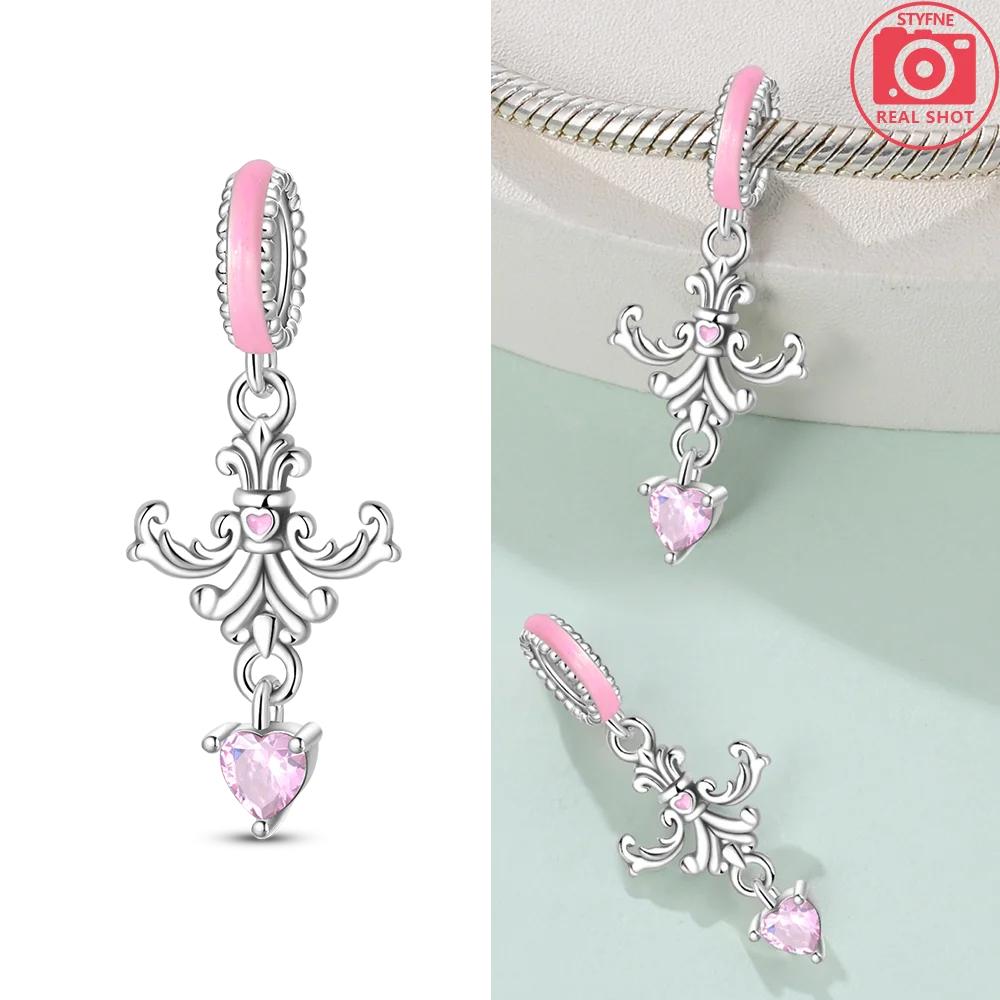 Heart Zircon Charm Bead Charms Authentic Classic copper Plated Lotus Angel Bead Charms Compatible With Bracelets Women Do It Yourself Jewellery Fine G