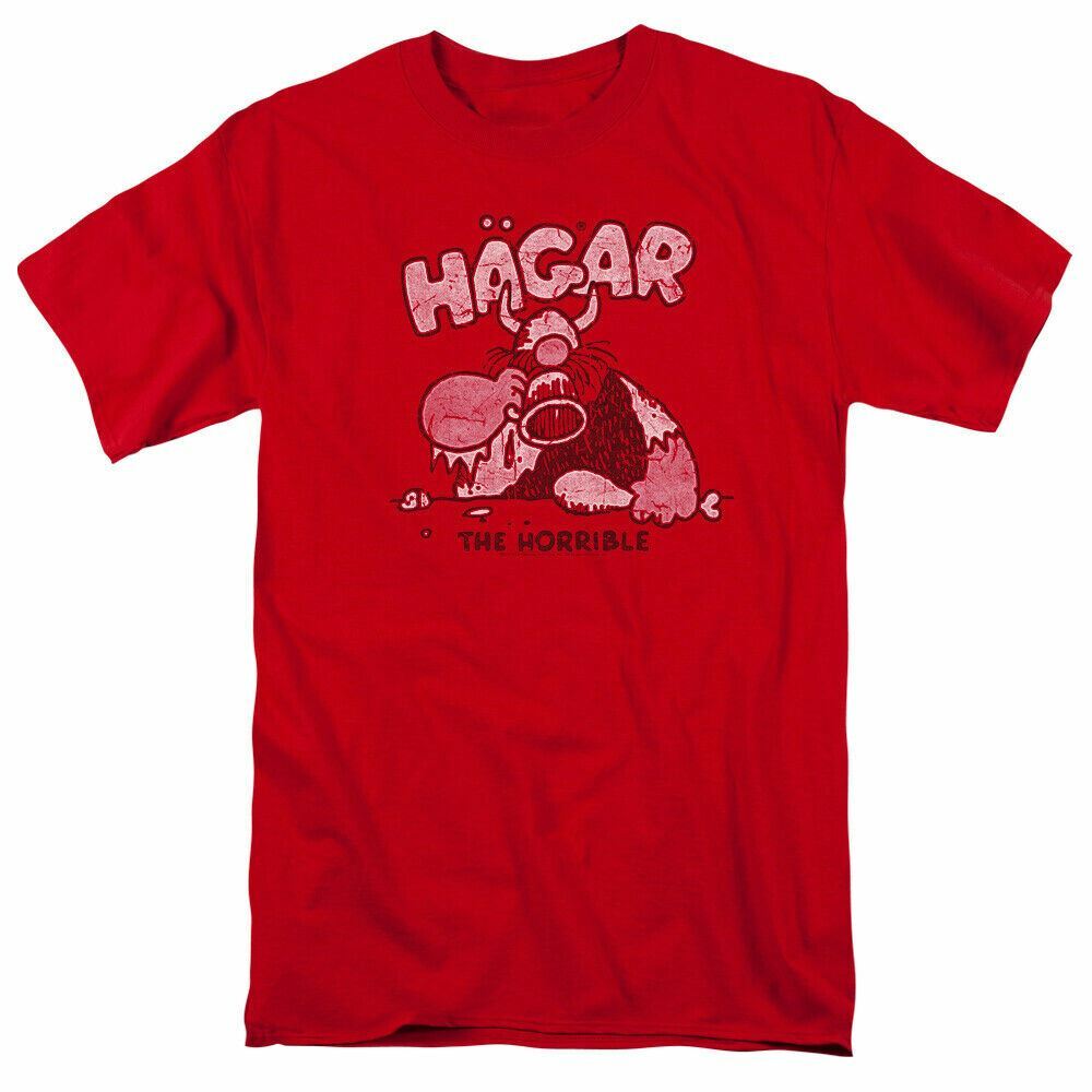 Hagar The Horrible Hagar Gulp T Shirt Mens Licensed Classic Comic Strip Tee Red