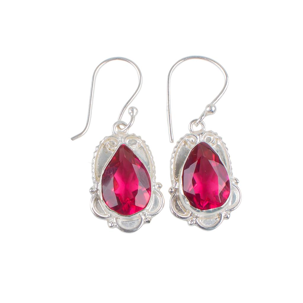 Unique Pink Tourmaline Gemstone 925 Solid Silver Pretty Jewelry Earrings 1.50" EE-41-18