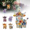 2D Catcher Colorful Cow Pendant Colorful Calf Window Decoration Ornaments Suitable For Garden Window Tree