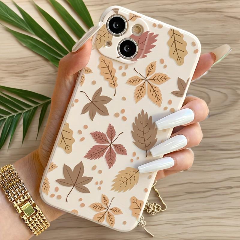 Чехол для телефона 'Кленовый лист Яблоко' 15 Pro Max для iPhone 17/14/13/16 Pro - Полное покрытие камеры, Мягкий чехол для 12/11