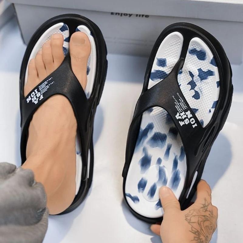 Пляжная мужская обувь Шиацу Платформа Шлепанцы Вьетнамки Y2k Веселая ПВХ Низкая цена Резиновая Дизайнерская Роскошная Обувь 2025 Ева Мужские тапочки