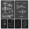 F35 P51 B2 Aircraft Design Line Poster Sticky Wall Art Printing Waterproof Home Living Bed Room Bar Hallway Aesthetic Decor