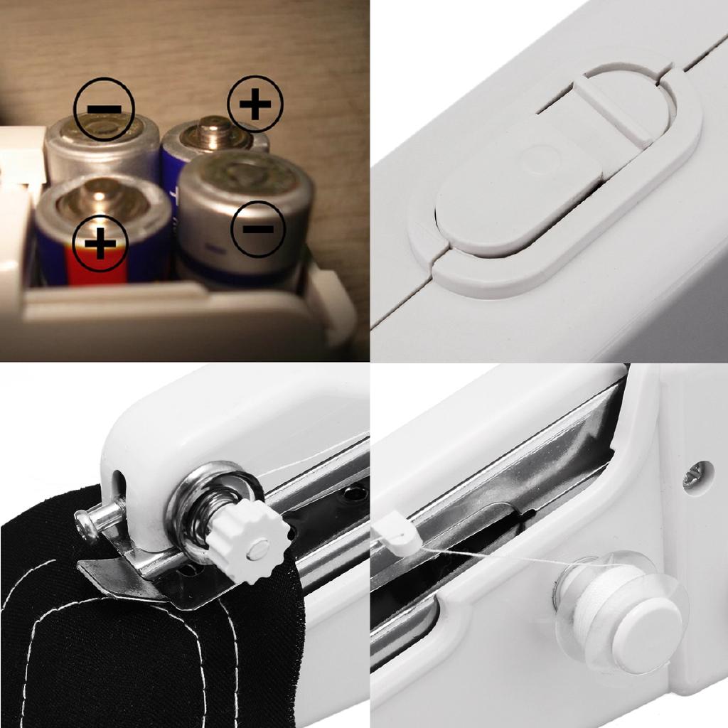 10 Катушек Ниток Быстрая Строчка Швейная Вышивка Беспроводная Одежда Электронная Швейная Машина DC 6V Мини Портативная Бытовая Ручная Швейная Машина