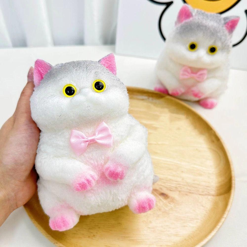 Cartoon Big Cat Doll Squeeze Toy Cat Bell Artificial Doll Squeeze Toy  Adults