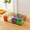 Organizer Tea Bag Storage Box with Lid Transparent Flip Top Storage Box Desktop