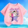 Boys and Girls' Demon-hunting Girl Group SAJABOYS Boys' Group Shirt, Summer Children's Casual Short-sleeved Pure Cotton T-shirt