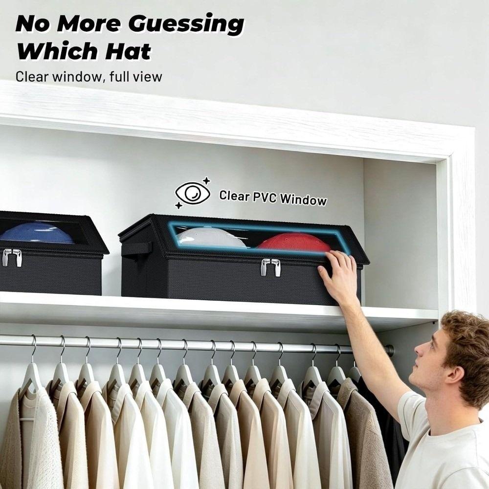 Non-woven Stackable Hat Organizer 24 Cap Capacity Cap Storage Case Hat Storage Box Closet Storage