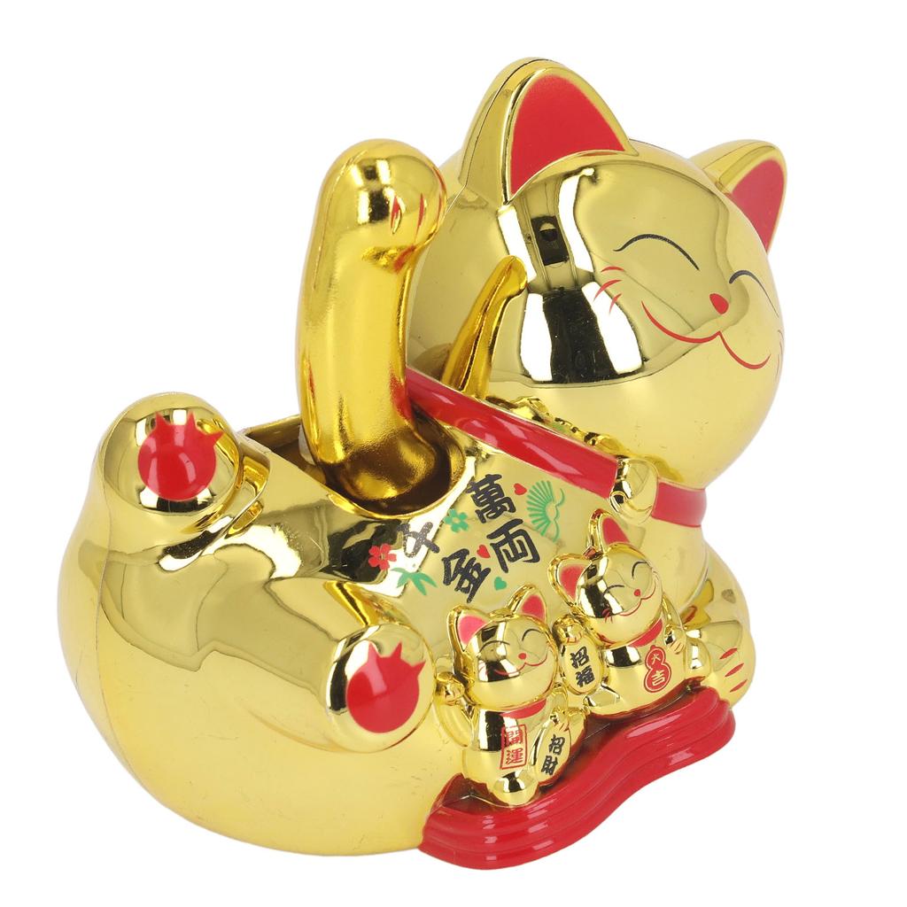 Solar Waving Cat Innovative Cute Auto Waving Arm Solar Powered Fortune Cat for Car Dashboard Checkout Counter Start Business