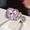 Xiaomi Huitan Romantic Women Ring Silver Color Inlaid Pink Shiny Heart CZ Elegant Wedding Party Accessories Engagement Lady Jewelry