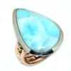 Натуральный драгоценный камень Ларимар 925 пробы, двухцветное подарочное кольцо S.9 y6H56