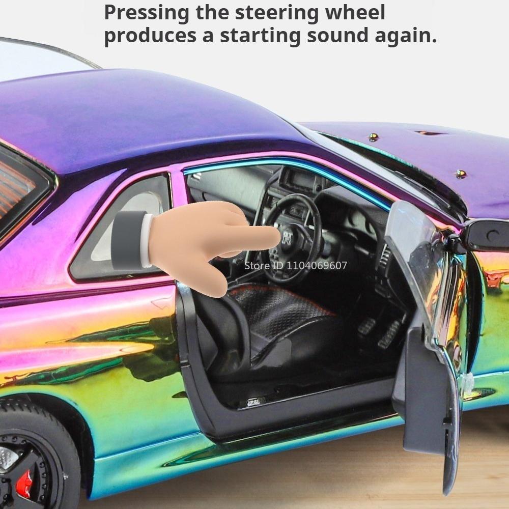 1:24 Сплав GTR SKYLINE GTR-R34 Игрушечные Модели Машин Открывающиеся Двери Миниатюрные Транспортные Средства С Pull-Back Колесами Суперкары Подарки на День Защиты Детей
