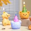 Силиконовая форма для свечей в виде плюшевого мишки из мультфильма, сидящее животное, смоляная форма для вечеринки, ароматизированный декор, 3D-конусная шляпа, гипсовые подарки на день рождения