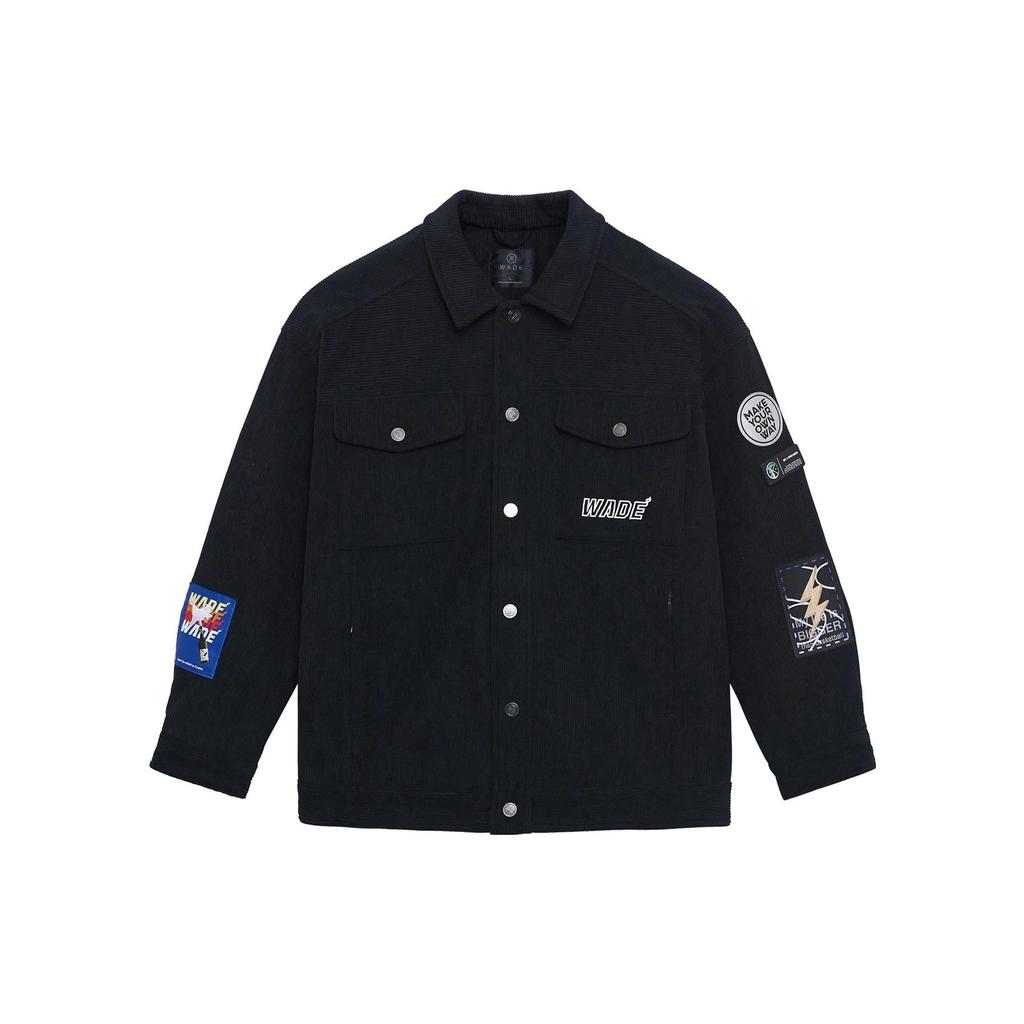 Li Ning Wade Series Logo Pattern Single-Breasted Polo Jacket Unisex Jacket Black AJMS153-1